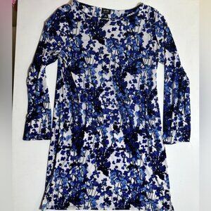 Nicole by Nicole Miller Blue and White Floral Dress